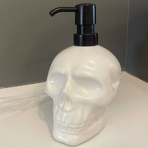 Ceramic skull soap dispenser